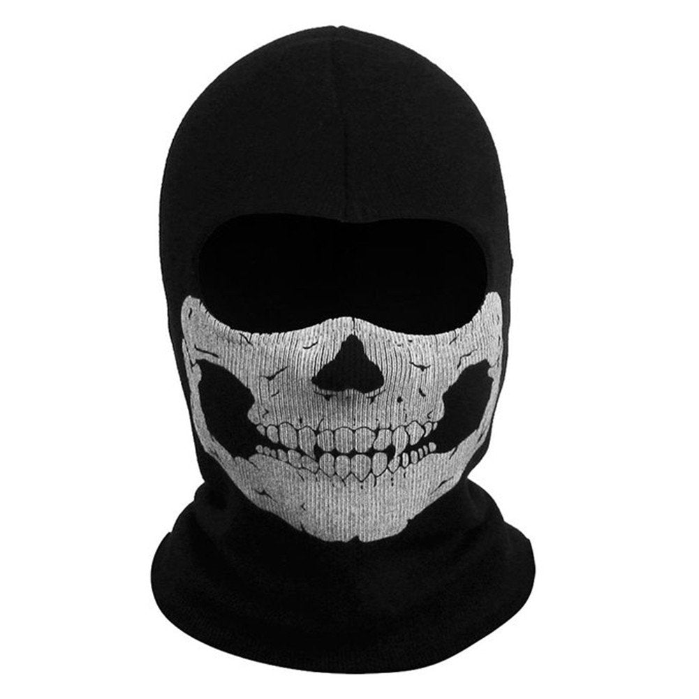 Nuoxinus Black Balaclava Ghosts Skull Full Face Mask for Cosplay Party Halloween Outdoor Motorcycle Bike Cycling Skateboard Hiking Skiing Snowmobile Snowboard