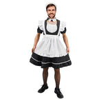 Men's Maid Cosplay Costume Dress Suit, Big Hemline Flared Outfit, Funny Stage Performance Cosplay Set (Medium)