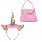 Chektin Unicorn Dress for Girls Unicorn Costume Pageant Princess Dress Party Birthday Long Gown with Accessories Pink 4-5T