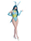 Mobbunny Women's Bunny Costume Easter Bunny Girl Bodysuit Rabbit One-Piece Jumpsuit Lingerie Set with Headband (Blue, small)