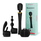 Tracy's Dog Wand Vibrator Kit, Cordless Massager with 3 Silicone Attachments for Clitoral, G-Spot & Anal Stimulation, Sex Sets Gift for Couples & Women Pleasure, Adult Toys with 3 Speeds & 5 Patterns