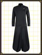 ABOJJFAC Black Cosplay High School Uniform With Earrings Wig Anime Jacket Pants Full Set For Halloween Costume (WigUniform, XXL)