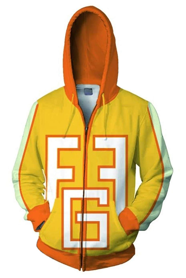Werycos Adult Hoodie Jacket Anime Sweatshirt Zip Up Hooded Coat Halloween Costume Yellow Hover Image