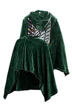 Green Hooded Cape Blanket Cosplay Costume Outfit Hooded Cloak Soft Warm for Adult Men Women