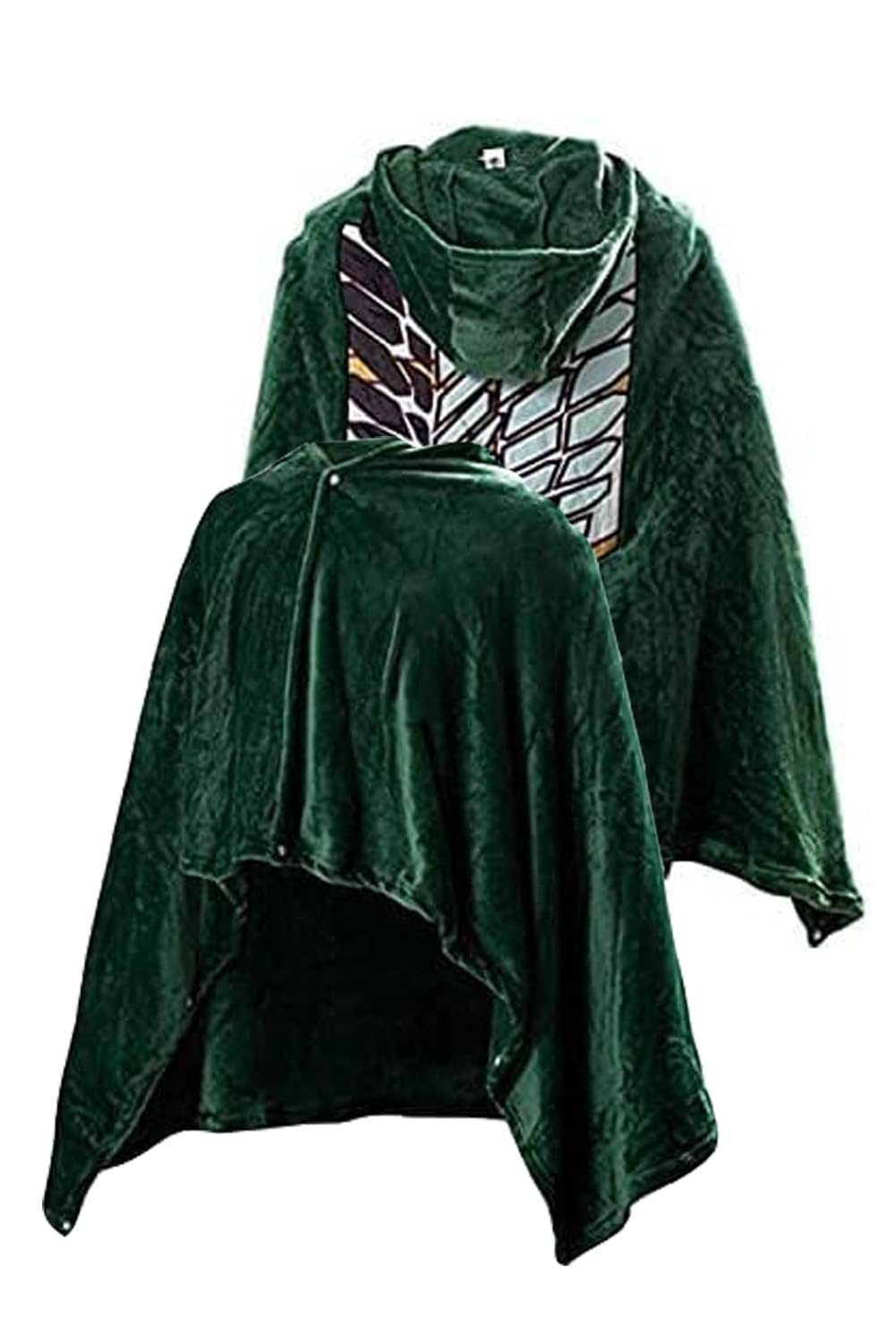 Green Hooded Cape Blanket Cosplay Costume Outfit Hooded Cloak Soft Warm for Adult Men Women