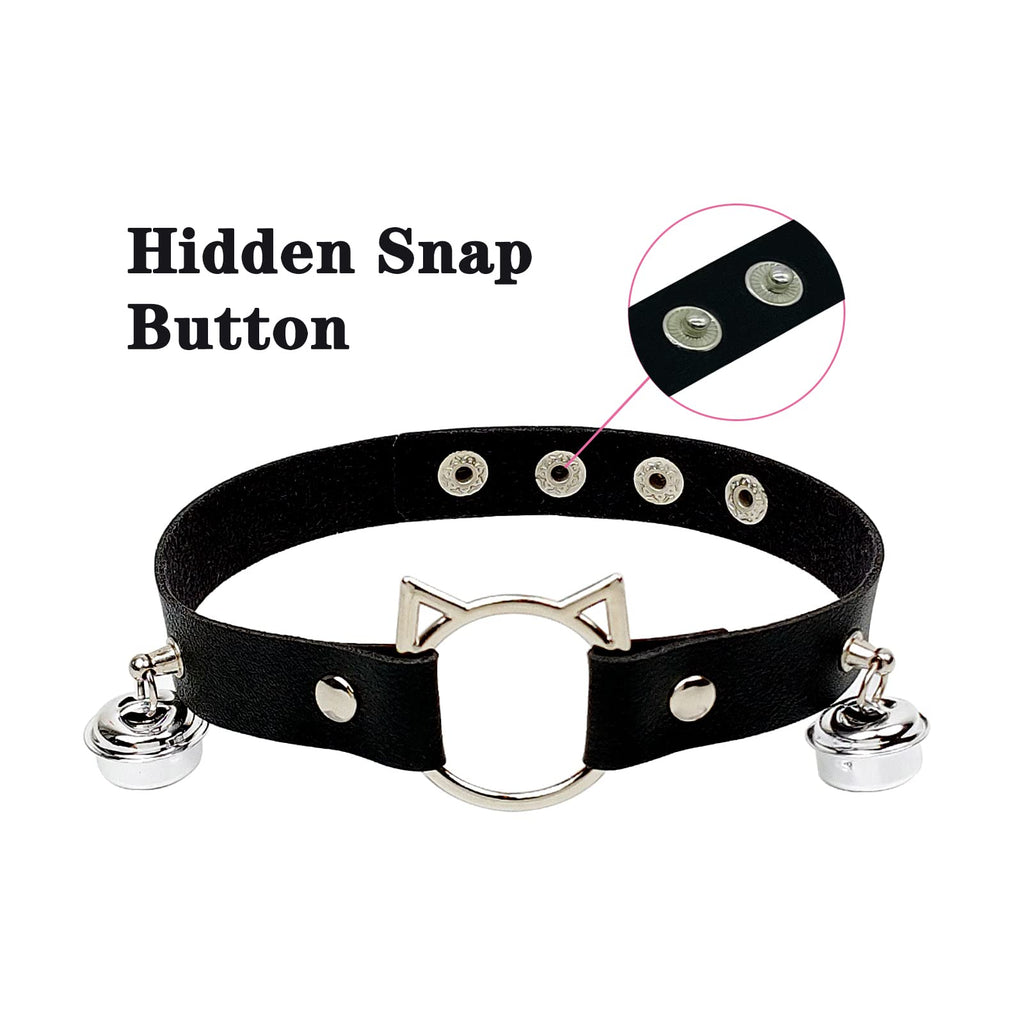 Cat Ears and Wolf Fox Animal Tail Cosplay Costume Faux Fur Hair Clip Headdress Halloween Leather Neck Chocker Set