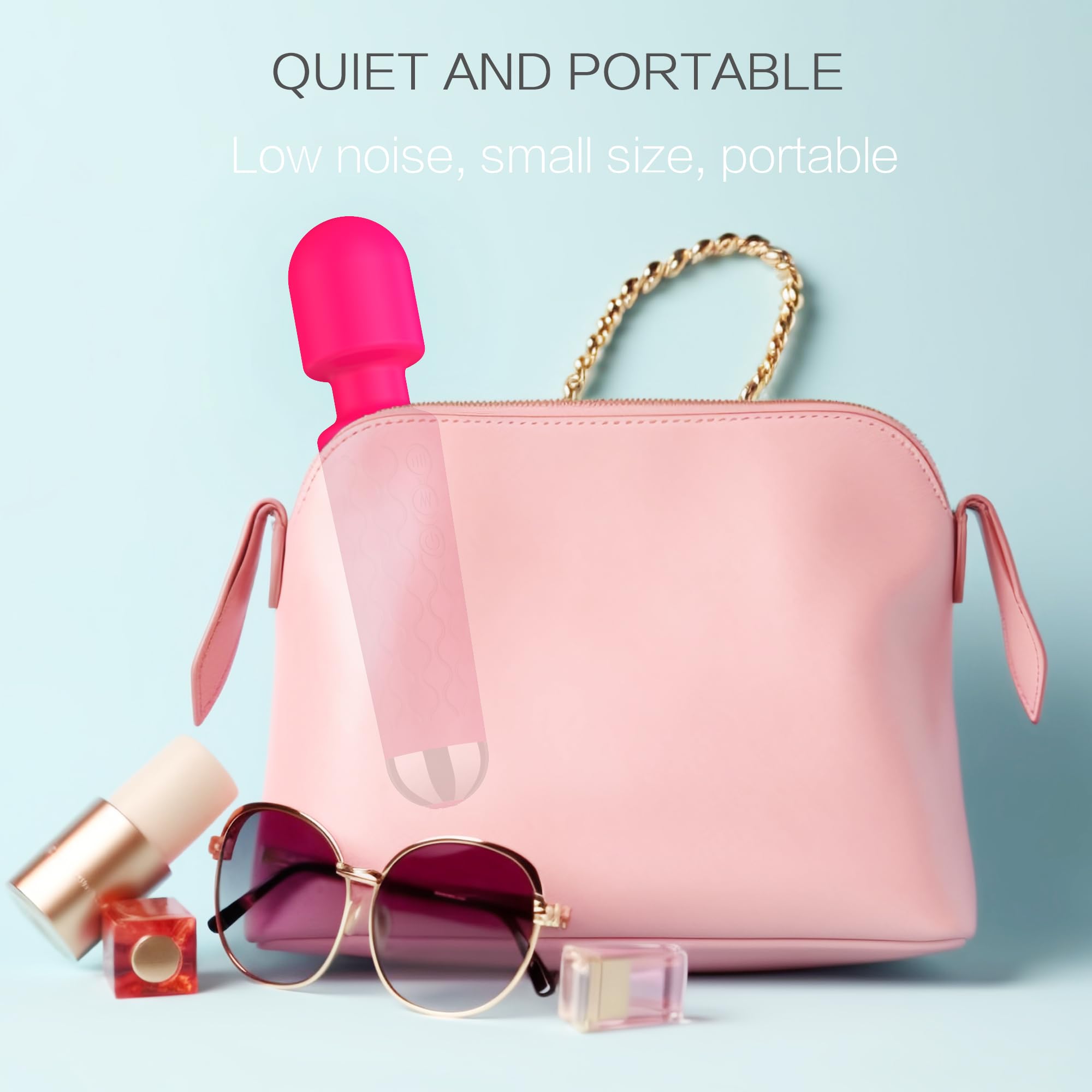 Vibrator Wand,Adult Sex Toy Wand, G Spot Dildo, Clit Vibrator, Sex Vibrators,Clitoris Stimulation,with 8 Speeds & 20 Patterns,Fully Waterproof,Vibrating Wand for her Pleasure (Rose Red)