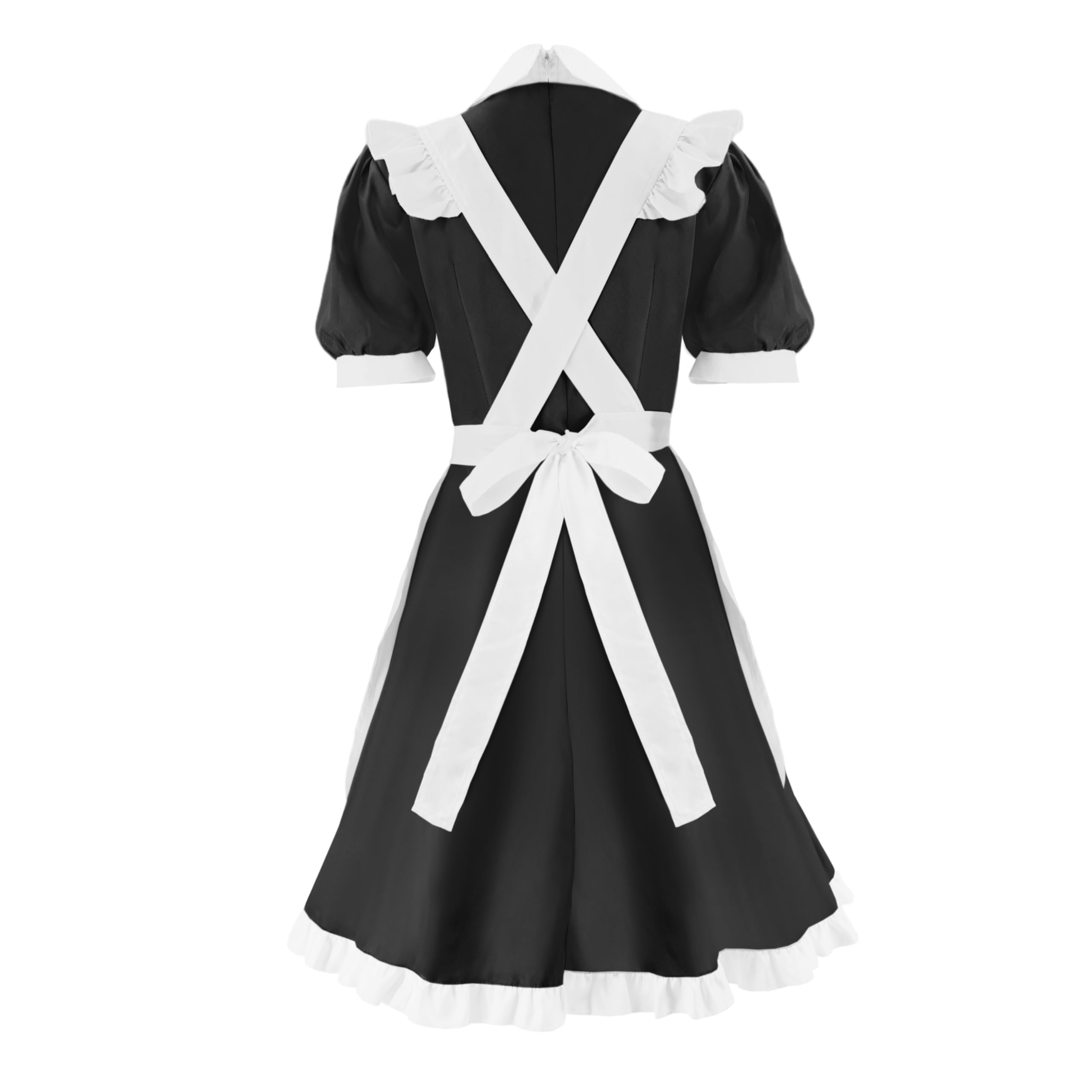 Tvnxdgl Alice Costume Women Wonderland Maid Outfit Anime Lolita Dress Halloween Cosplay Maid Apron Gloves Headband Socks Set 2XL