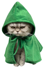 Dog Cat Halloween Costumes Pet Robe Cape Hoodie Green Cloak Outfit