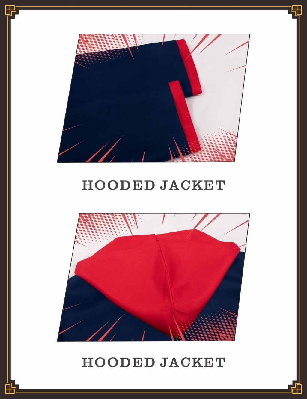 Men's Cosplay School Uniform Men Blue Black Hooded Jacket Pants Full Set Halloween Costume Adult Outfit (Blue, L)