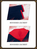 Men's Cosplay School Uniform Men Blue Black Hooded Jacket Pants Full Set Halloween Costume Adult Outfit (Blue, L)