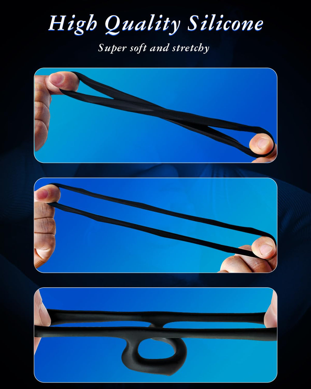 Sex Toys Penis Ring Silicone Cock Rings for Men Erection Sex, 8 Sizes Cockring Erectile Dysfunction Rings Cock Sexual Stimulation Device Couples Sex Toys Stretchy Cock and Ball Ring Anillos para Pene
