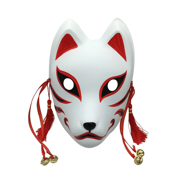 YangYong Fox Cosplay Mask for Masquerade Ball Party Halloween, Japanese Kitsune Kabuki (G) Hover Image