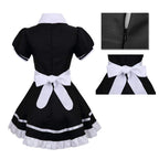 Colorful House Women's Cosplay French Apron Maid Fancy Dress Costume (X-Small, Black-5Pcs)