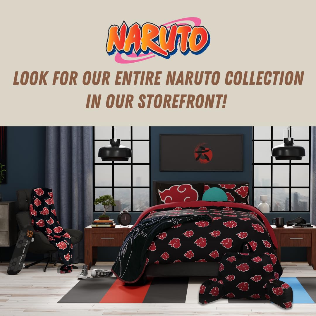 Franco Naruto Anime Akatsuki Cloud Bedding Super Soft and Cozy Wearable Hooded Throw Blanket, 70 in x 50 in (Official Licensed Product) Collectibles