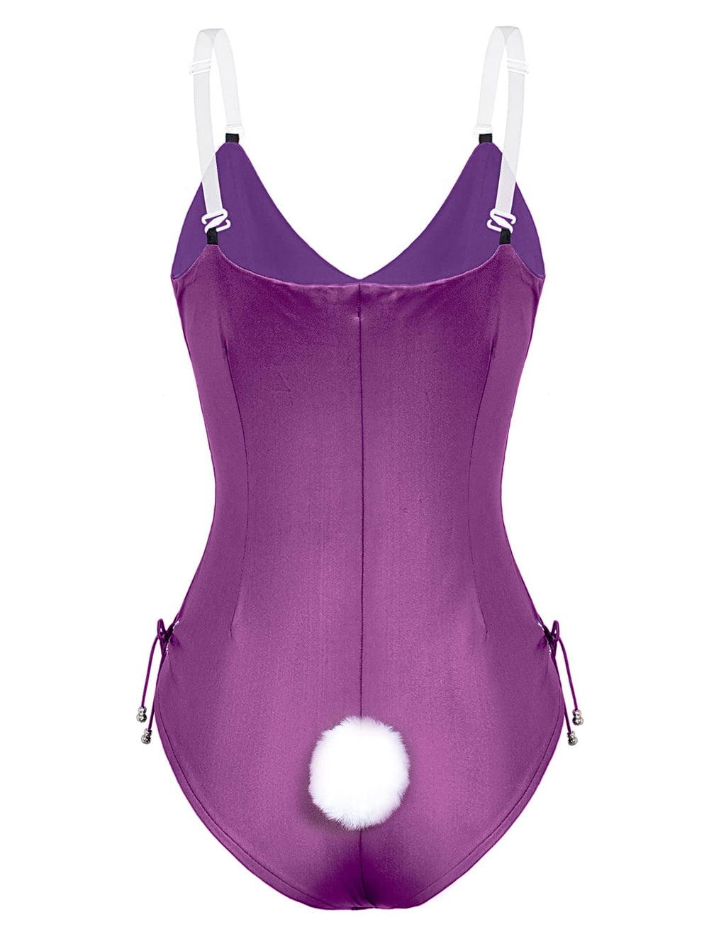 Womens Bunny Costume Girl Bodysuit Anime Role Costume senpai Cosplay Bodysuit One Piece stockings set（Purple L