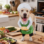 Dog Halloween Vampire Devil Cloak Cape, Red Black Classic Pet Costume for Small Medium Large Dogs, Holiday Cosplay Special Events (Chef-Green, B1)