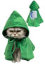 Dog Cat Halloween Costumes Pet Robe Cape Hoodie Green Cloak Outfit