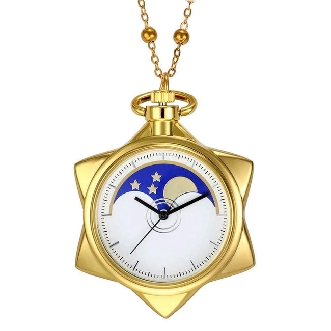 BOSHIYA Sailor Moon Pocket Watch Gold Rhinestone Star Quartz Pocket Watches for Women with Chain Hover Image