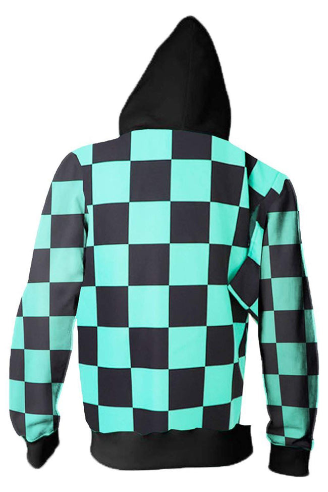 Baycon Anime Hoodies Cosplay Costume Zip up Jacket Sweatshirt Top (L, Kamado Tanjirou) Main Image