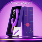 Vibrator Dildo Rabbit Sex Toys -LOVENOTE G Spot Vibrator Massager for Women Clitoral Nipple Stimulation, 3 in 1 Sex Toys with 14 Vibration & 7 Tongue Licking Flapping, Adult Product Aurieel (Purple)