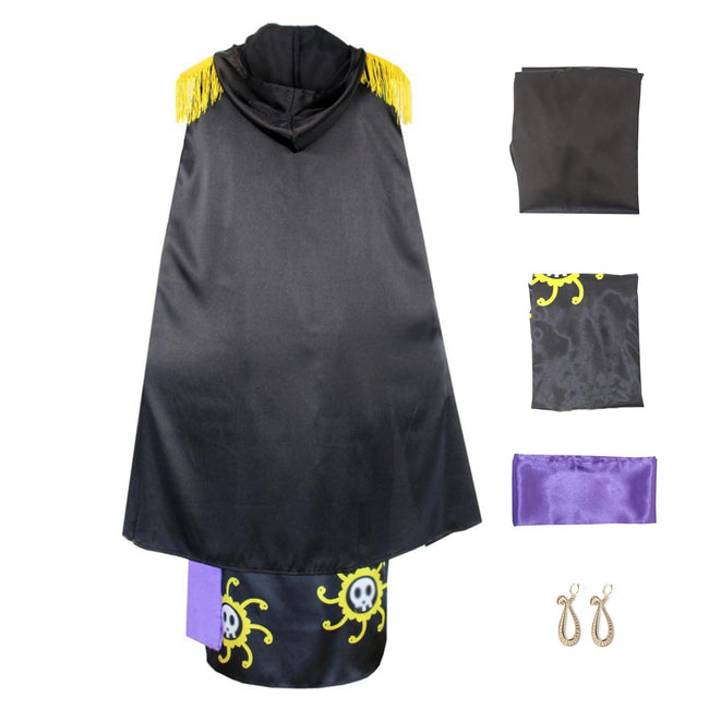 GWOKDAN Queen Cosplay Costume Anime Black Kimono Dress Cheongsam Cloak Women Halloween Outfits Full Set(M,Black) Hover Image