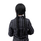 MUPUL Black Braided Wig With Bangs Long Braid Wig Cosplay Halloween Costume Wigs For Women
