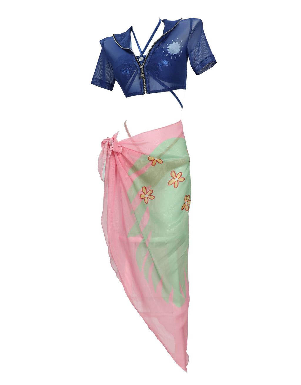 haikyuu Women Cosplay Swimsuit With Wrap Skirt Anime Two Piece Bathing Suit Halter Rave Swimwear