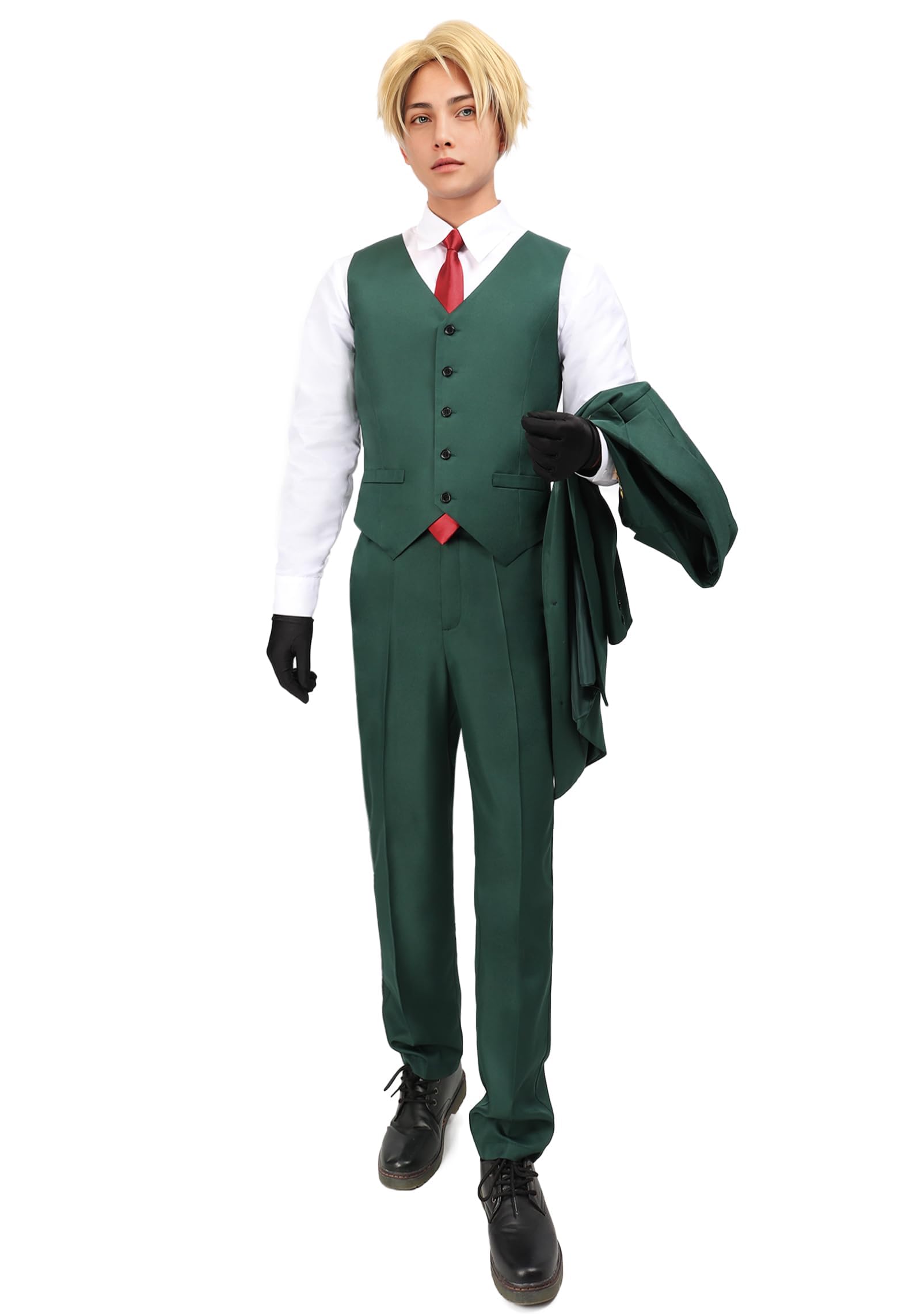 C-ZOFEK US Size Men's Cosplay Costumes Shirt Jacket Pant Uniform Suit Halloween Party Outfits,Small Green