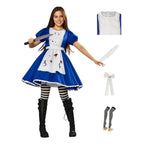 huashign Women's Lolita Maid Cosplay Costume Dress Bloody Apron Halloween Scary Costume