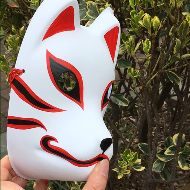 YangYong Fox Cosplay Mask for Masquerade Ball Party Halloween, Japanese Kitsune Kabuki (G) Main Image