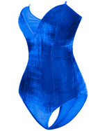 AiMiNa Anime Womens Bunny Girl Costume One Piece Bodysuit Halloween Cosplay Catsuit Bunny Headband Stockings Set(Blue XS)