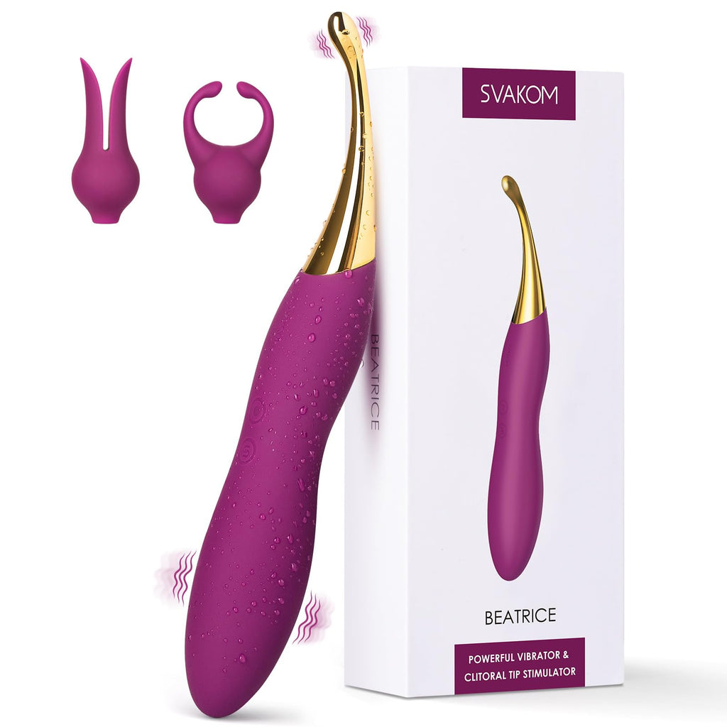 Clitoral Vibrator Sex Toys for Women - SVAKOM Female Squirting Vibrators Clit G-Spot Dildo Nipple Stimulator Anal Vibe - High Frequency Personal Massager Wand Adult Sensory Toy 2 Silicone Heads