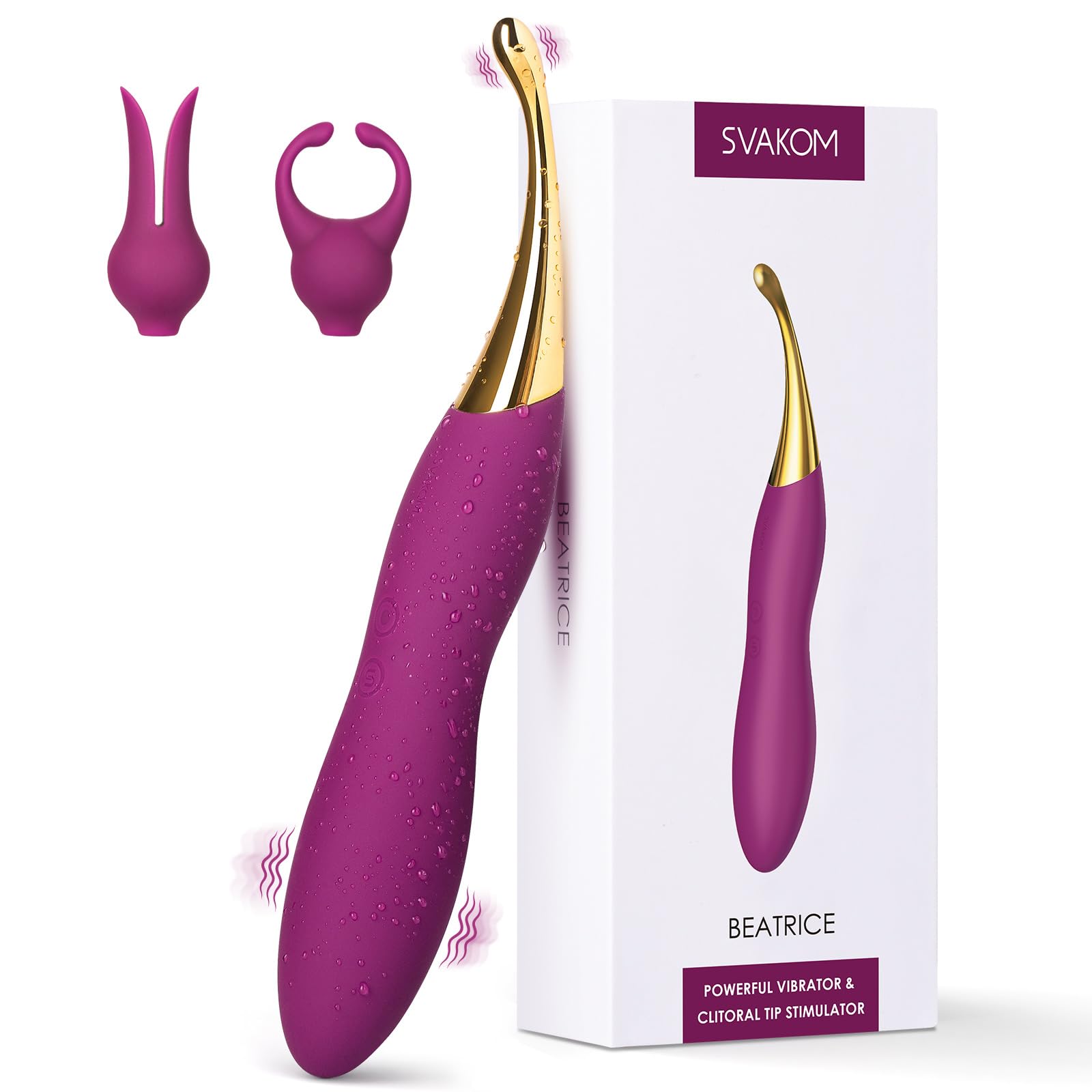 Clitoral Vibrator Sex Toys for Women - SVAKOM Female Squirting Vibrators Clit G-Spot Dildo Nipple Stimulator Anal Vibe - High Frequency Personal Massager Wand Adult Sensory Toy 2 Silicone Heads