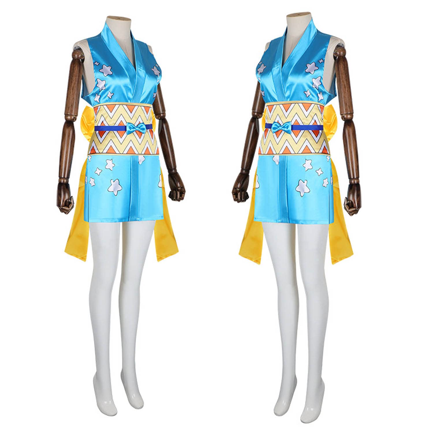 bbganlian Anime Character Wano Country Nami Cosplay Costume Outfit Role Play Uniform Wig Full Set Halloween Dress Up Suit (S)