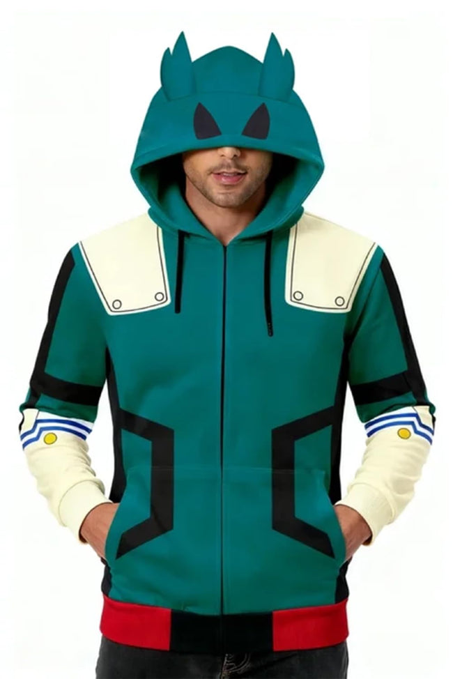 Werycos Adult Ears Jacket Hoodie Zipper Sweatshirt Battle Suit Outfit Halloween Cosplay Costume Unisex Hover Image