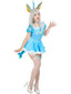 Mobbunny Women's Anime Cosplay Romper Onesie Blue Bodysuit Skirt Set with Headband Choker Halloween Cosplay Costume