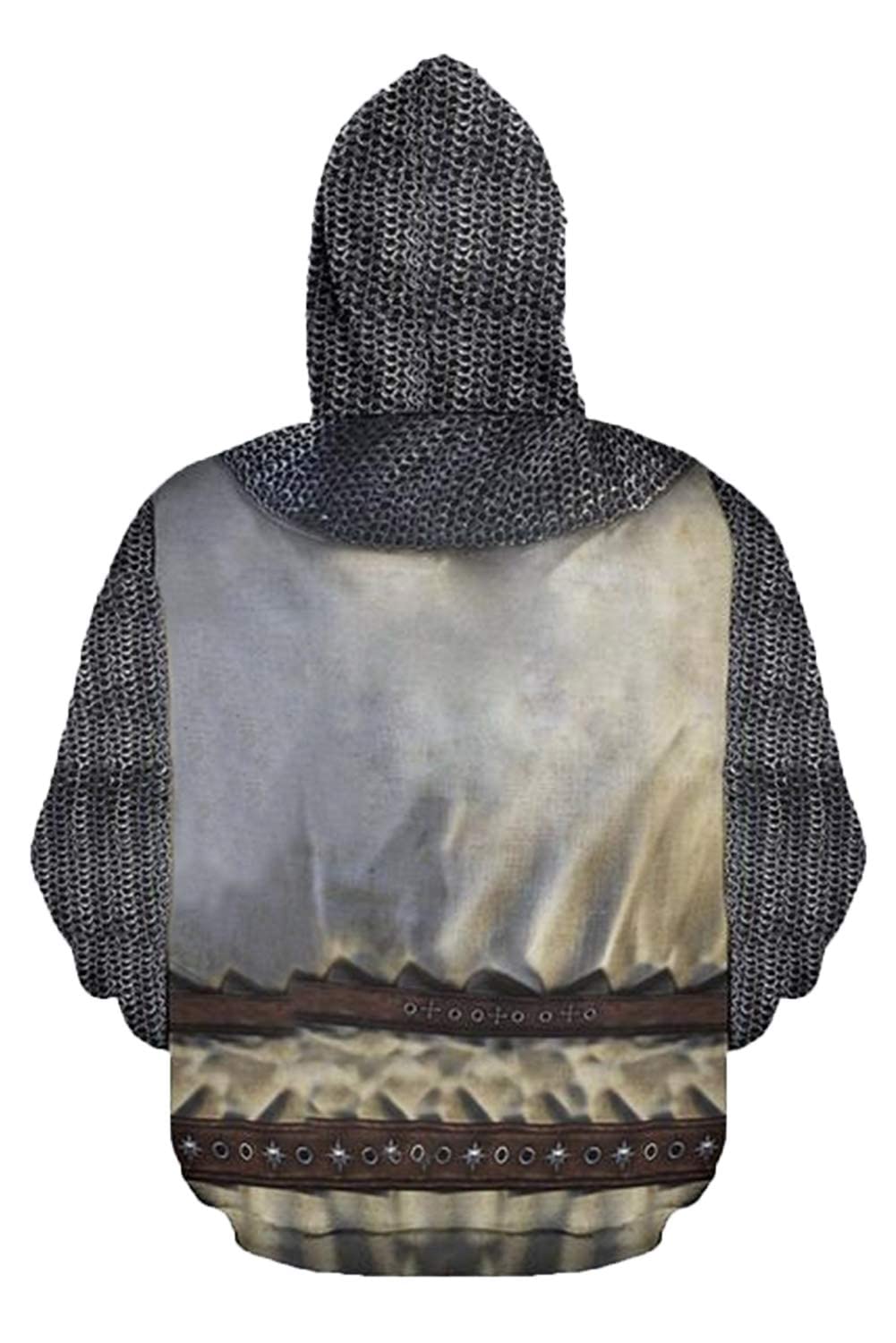 Mgyfady Knights Templar Armor Hoodie Crusader Cross Pullover Jacket Vintage Medieval Knight Sweater Sweatshirt Cosplay Costumes Lightgrey