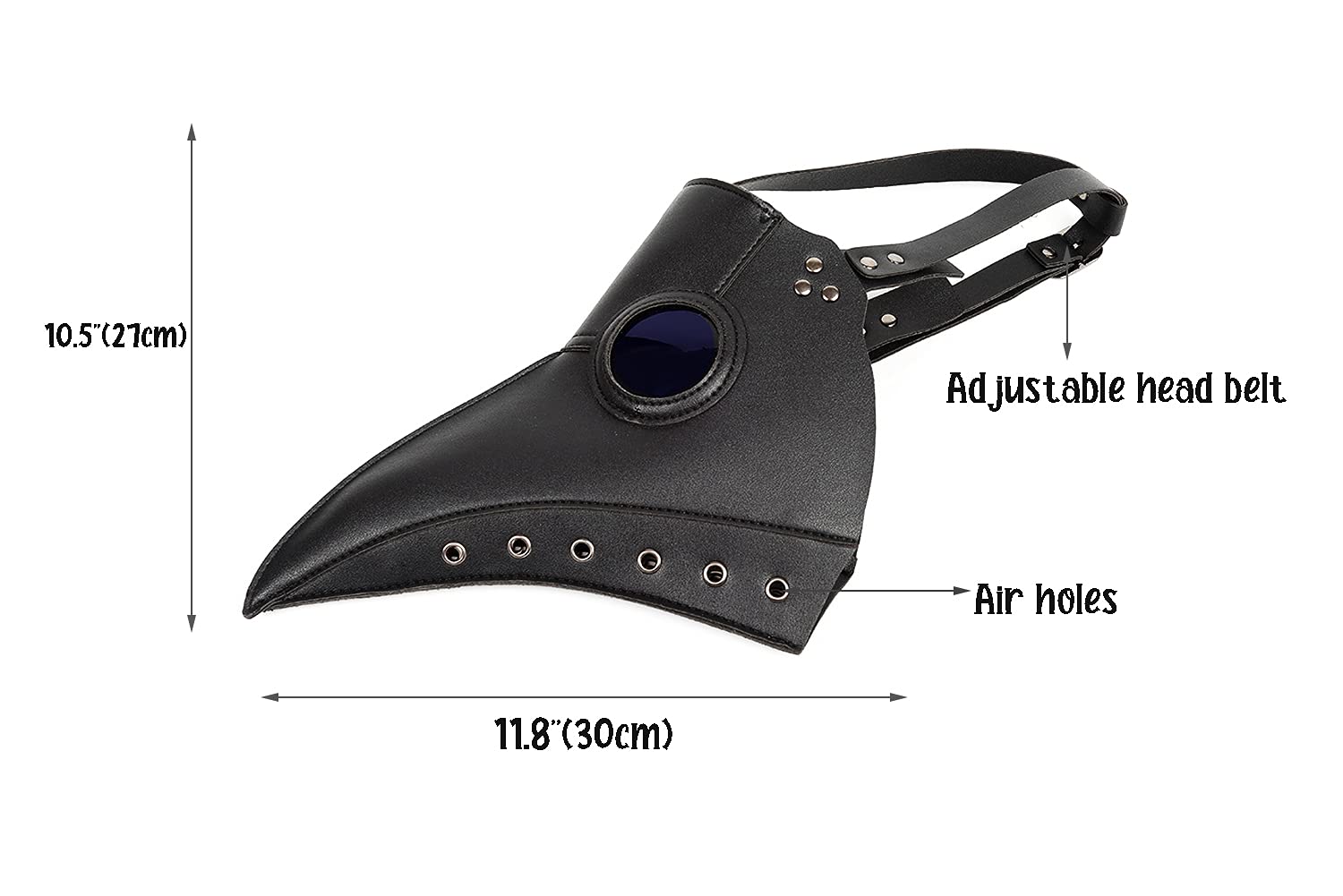 Raxwalker Halloween Plague Doctor Mask Steampunk Cosplay Costume Bird Beak Mask Long Beak Raven Masks Prop for Men and Boys(1 Pc Black)