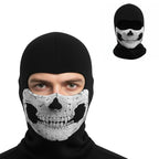 2025New Creepy Skull Balaclava Mask Ghost Skeleton Face Halloween Costume Cosplay Tactical Anti-UV Motorcycle Cycling Black
