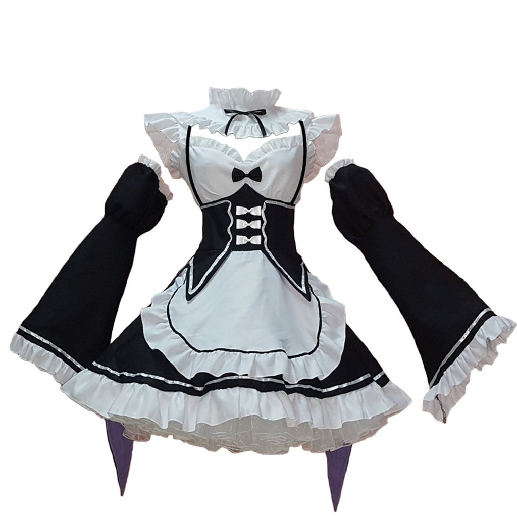 Ainiel Maid Valentines Day Outfit Women Anime Maid Costume Cosplay Lolita Fancy Dress Dress With Socks Headwear Sets