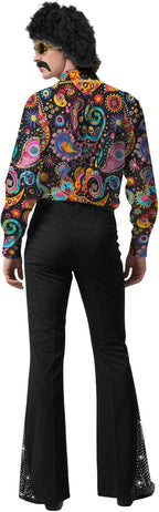 70s Outfits for Men 6 Pcs Disco Outfit Retro Costume with Bell Bottom Pants