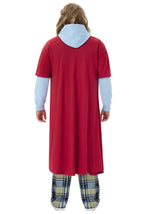 Arvilhill 4 Pcs Fat Thor Beer Belly Costume Set for Adult Men Hoodie Overalls Full Outfit with Sweatshirt Pant Robe Gloves Halloween Funny Comedy Movie Night Theme Party S