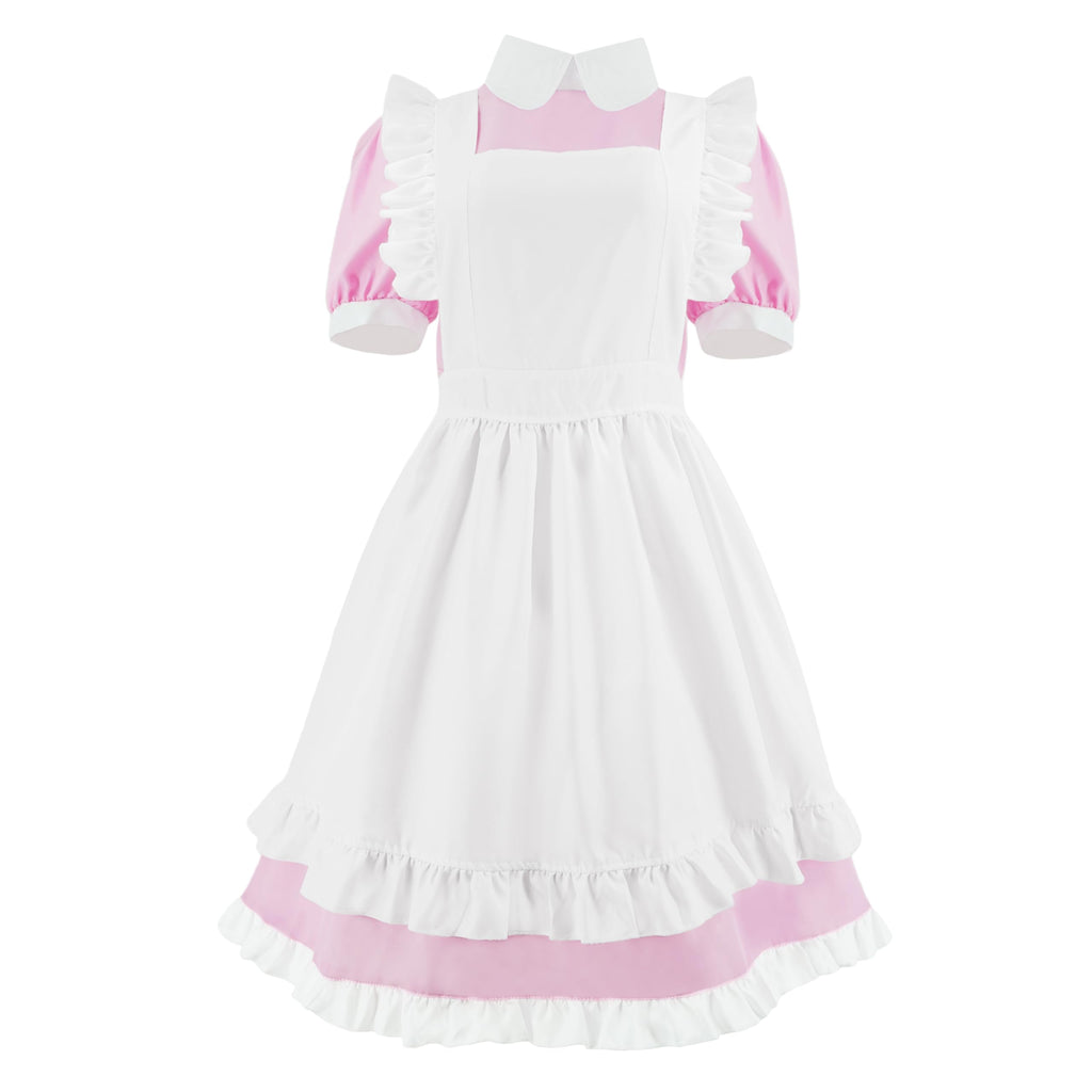 Tvnxdgl Alice Costume Women Wonderland Maid Outfit Anime Lolita Dress Halloween Cosplay Maid Apron Gloves Headband Socks Set L