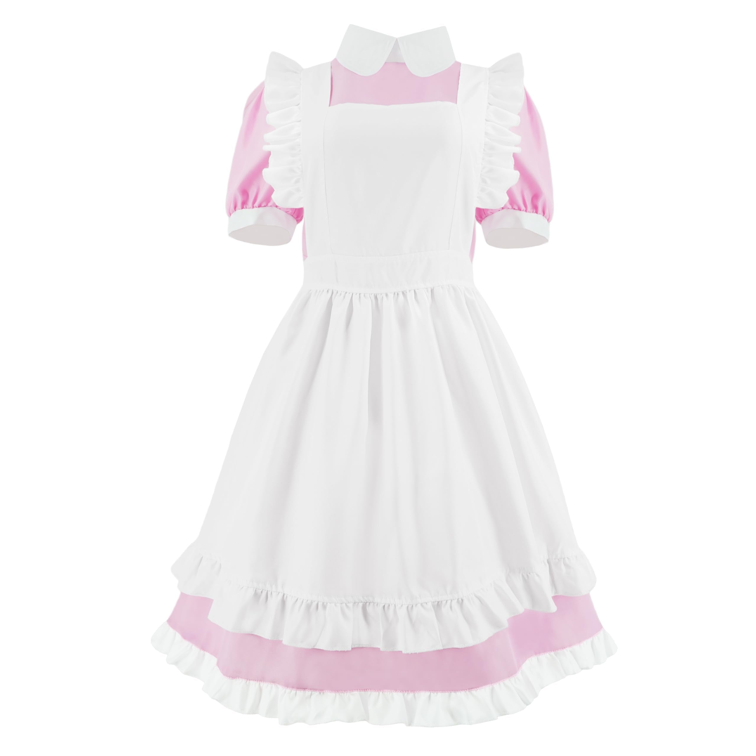 Tvnxdgl Alice Costume Women Wonderland Maid Outfit Anime Lolita Dress Halloween Cosplay Maid Apron Gloves Headband Socks Set L