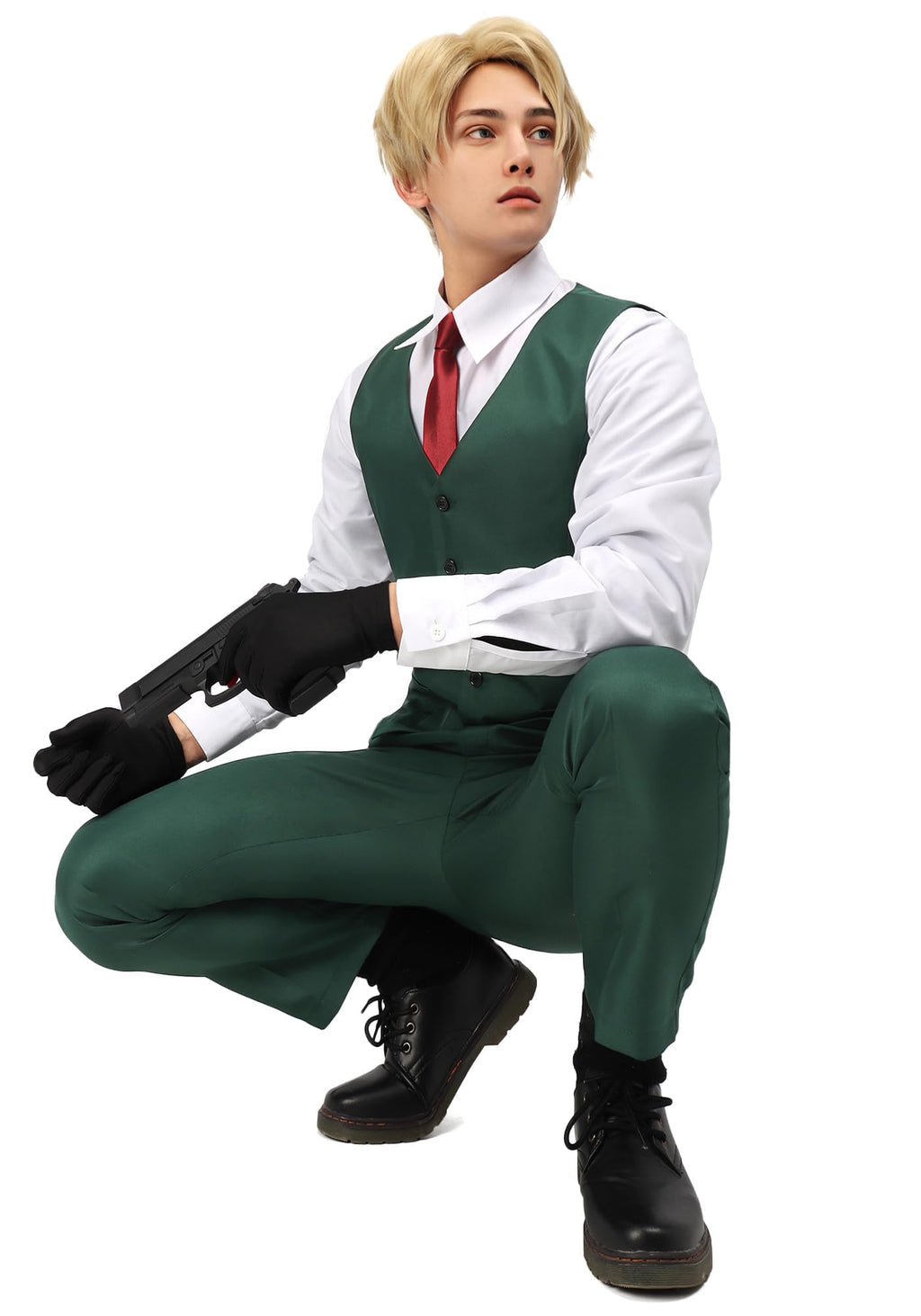 C-ZOFEK US Size Men's Cosplay Costumes Shirt Jacket Pant Uniform Suit Halloween Party Outfits,Small Green