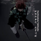 VZQI Halloween Cosplay Costumes Kamado Tanjir Kids Anime Kimono Halloween Green Cloak XXL