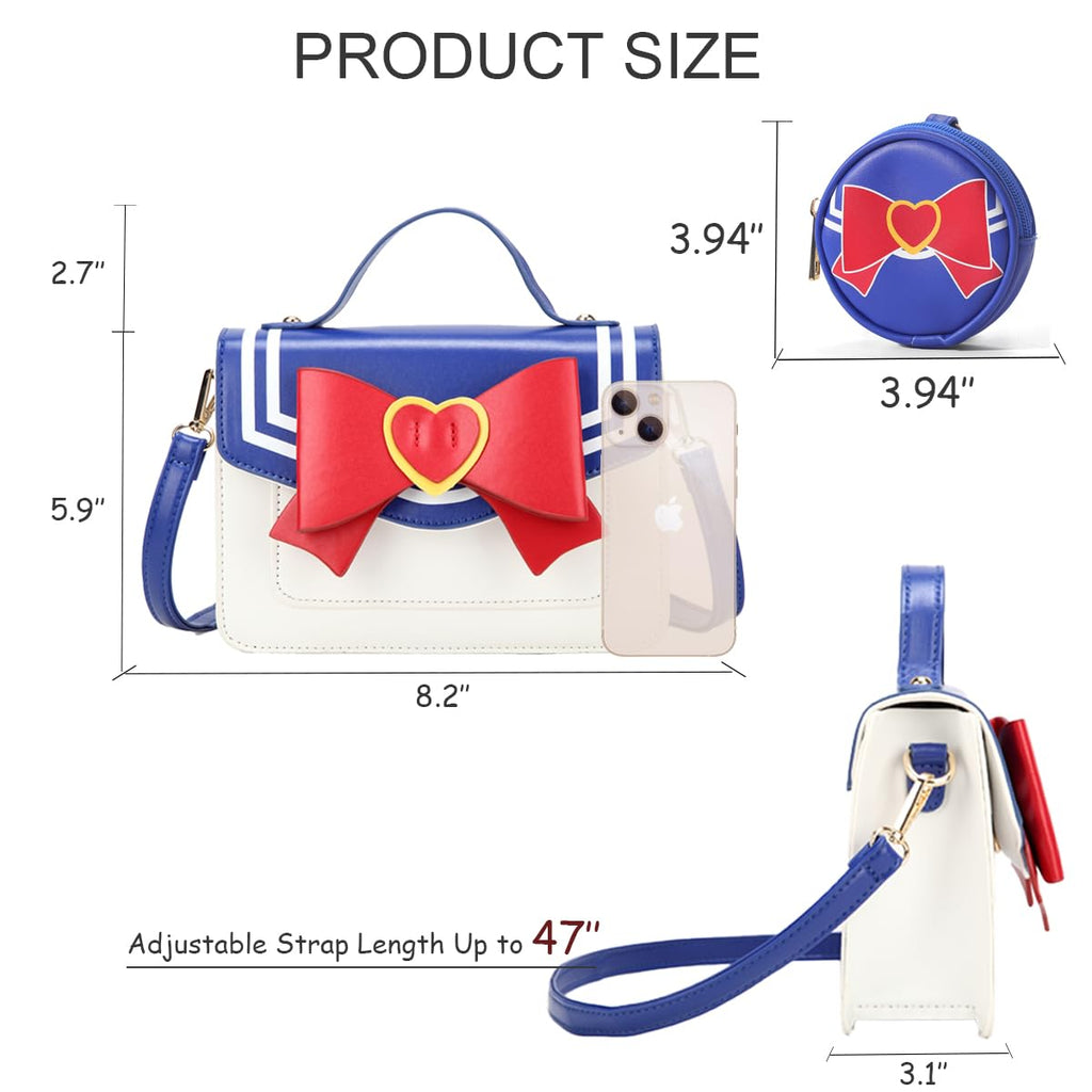 Sunwel Fashion Kawaii Anime Cosplay Purse with Coin Purse Shoulder Crossbody Bag