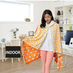 Juejuezi Hooded Wearable Blanket Hoodie Throw Blanket Cloak Cosplay Costume Shawl Wrap Nap Quilt 160x100 cm/63x40in(Yellow,One Size)