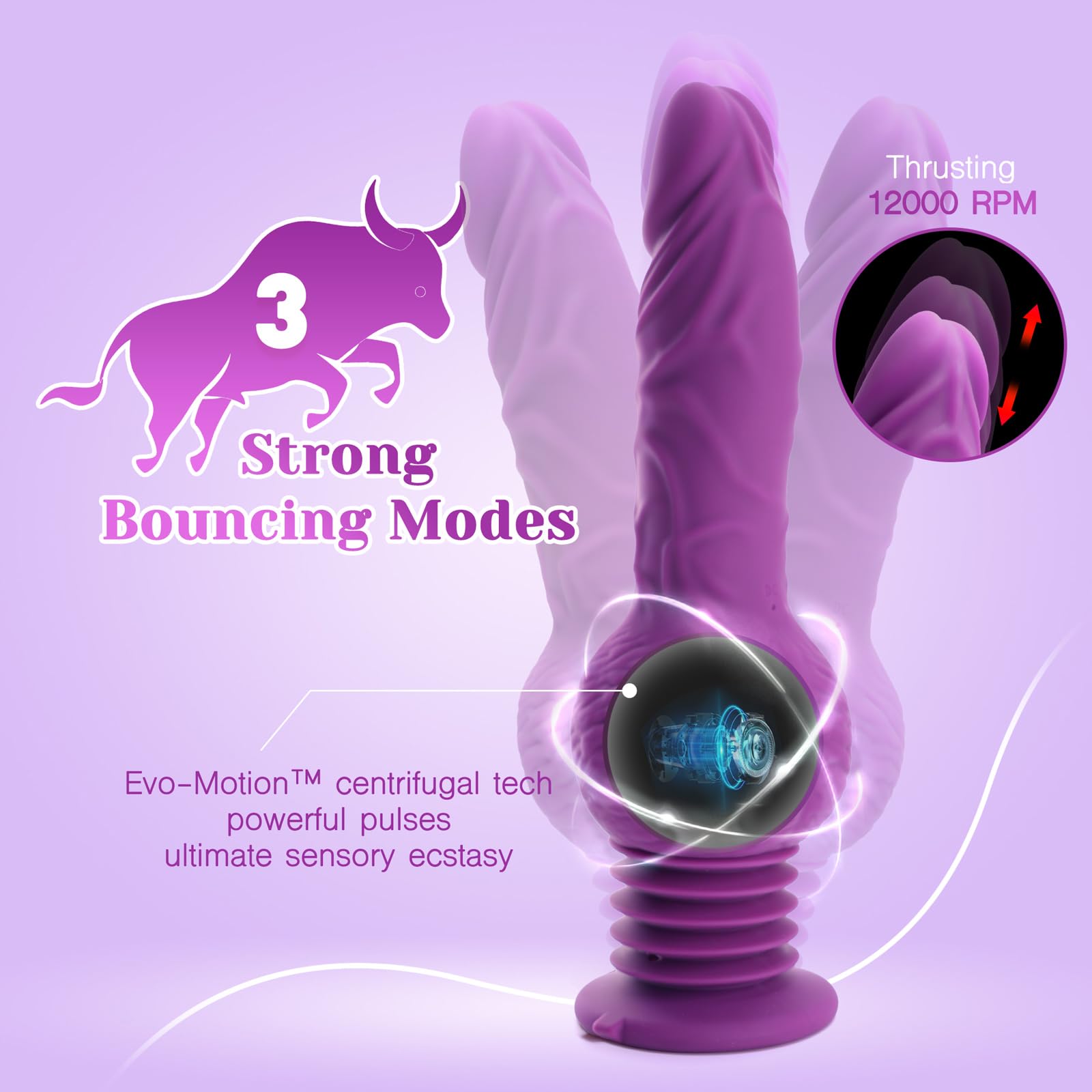 Tracy's Dog Thrusting Dildo Vibrator - Pulse Pounding Dildo G-Spot Anal Stimulation with 10 Vibrating & 3 Bouncing Modes, 9.29 Inch Realistic Dildos Adult Toys Sex Toys for Women Men Couples(Drillme)
